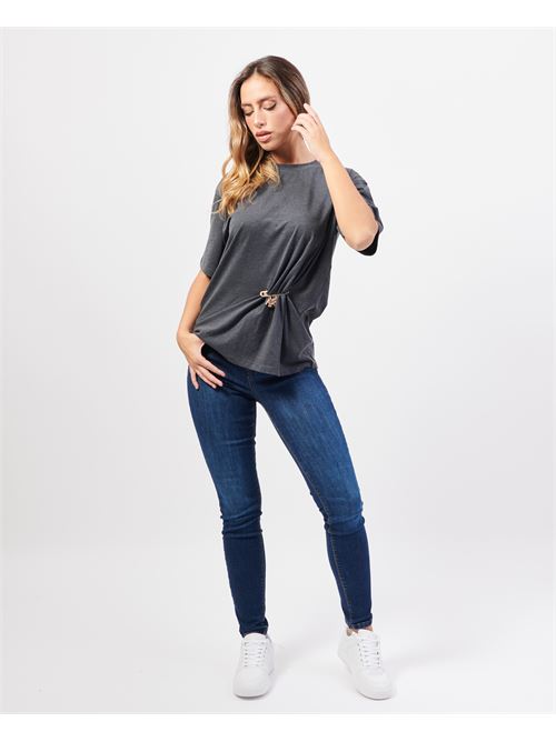 Silvian Heach t-shirt ras du cou avec broche SILVIAN HEACH | GPA24269TSGREY DARK MELANGE